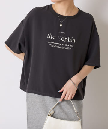 COLLAGE GALLARDAGALANTE(コラージュ ガリャルダガランテ) 【キレイめTシャツ】刺繍ロゴジョーゼットTシャツ