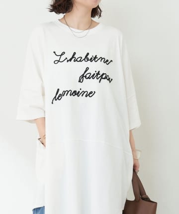 NICE CLAUP / OLIVE des OLIVE OUTLET(ナイスクラップ  / オリーブ デ オリーブ アウトレット) 【RMAF】【NAO】刺繍ロゴBIGTシャツ