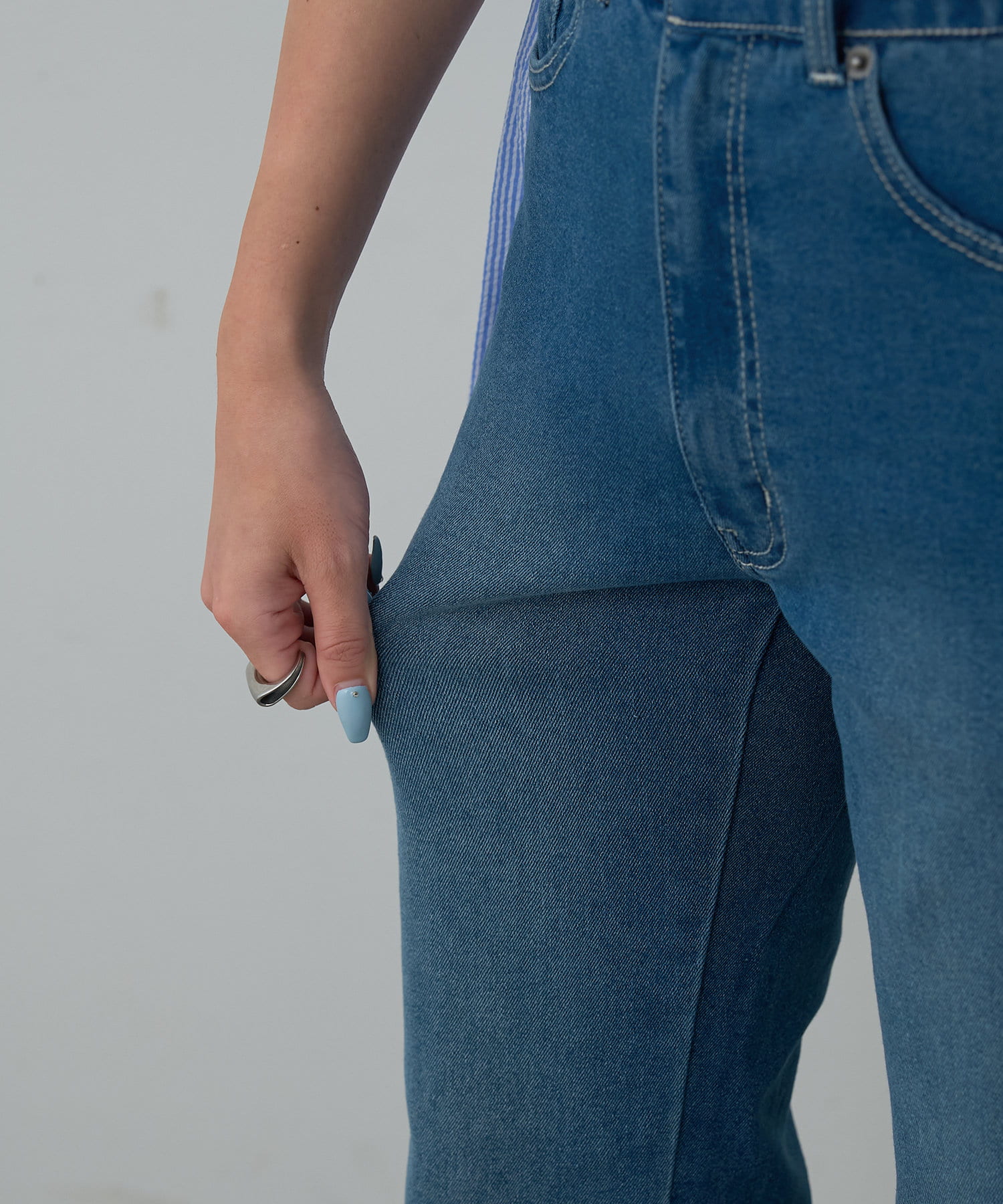 -goocy-(グーシー) 【SNSでバズった！！】ストレッチフレアデニムパンツ